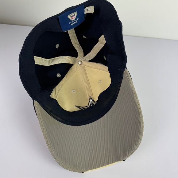 Dallas Cowboys Reebok NFL Official Sideline Hat Beige Navy Size L/XL Fitted Hat - Picture 6 of 10